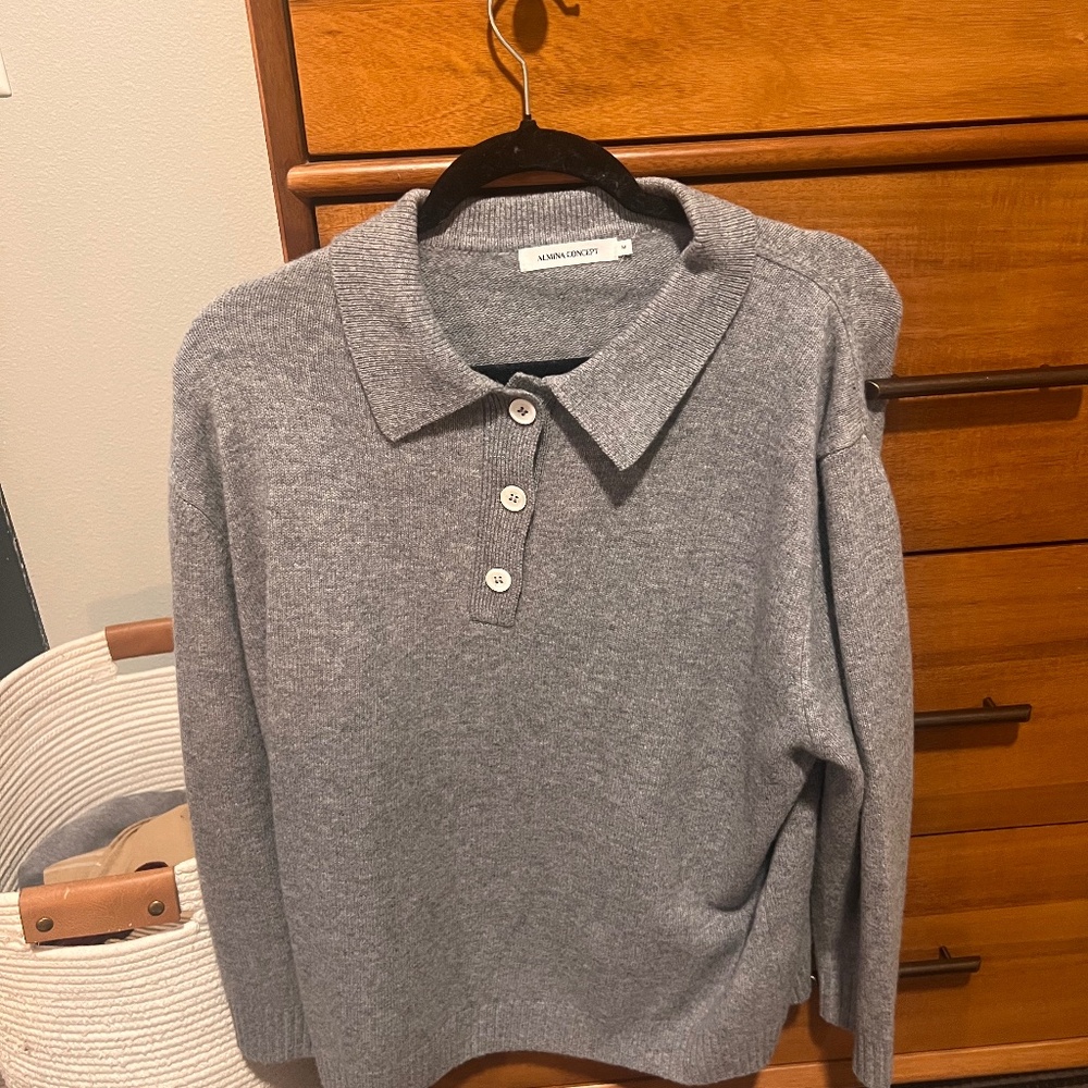 Almina Concept merino wool polo